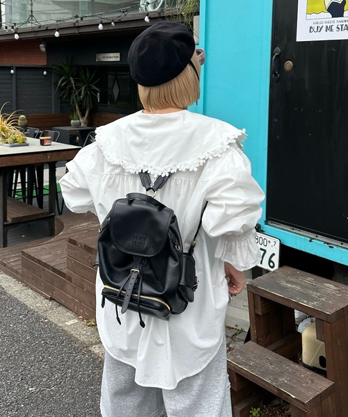 Alley Tokyo(アリートーキョー)の「お花モチーフBig衿ブラウス(シャツ/ブラウス・レディース・オフホワイト/サックスブルー・FREE)」の8枚目の写真