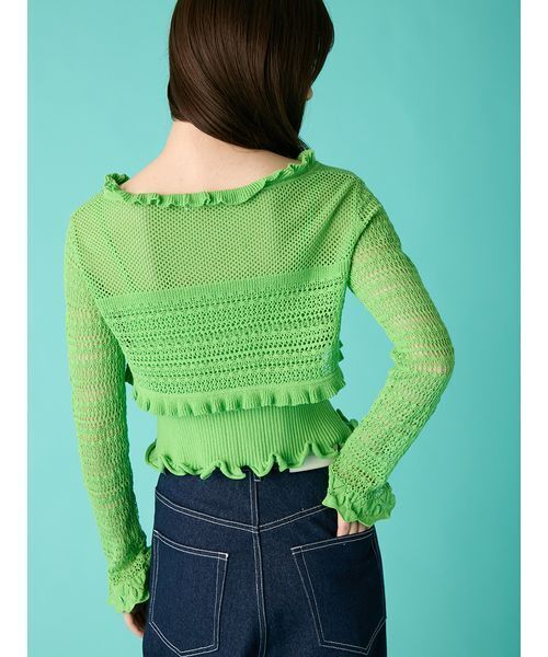 FURFUR（ファーファー）の「キャミソールセットカーディガン（カーディガン/ボレロ・レディース・グリーン/ホワイト/ピンク・F）」の9枚目の写真