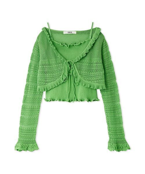 FURFUR（ファーファー）の「キャミソールセットカーディガン（カーディガン/ボレロ・レディース・グリーン/ホワイト/ピンク・F）」の13枚目の写真