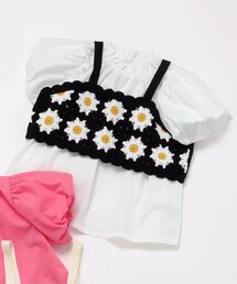 apres les cours | 【リンク】フラワーニットビスチェ&チュニック2Pセット(アンサンブル)