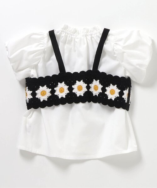 apres les cours（アプレレクール）の「【リンク】フラワーニットビスチェ&チュニック2Pセット（アンサンブル・キッズ・アイボリー/ローズ・140/130/120/110/100/90）」の7枚目の写真