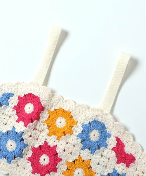 apres les cours（アプレレクール）の「【リンク】フラワーニットビスチェ&チュニック2Pセット（アンサンブル・キッズ・アイボリー/ローズ・140/130/120/110/100/90）」の9枚目の写真