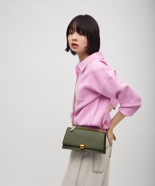 TONER(トナー)の「キルティングゴールドレイヤードチェーンバッグ/ロゴプレート付き(ショルダーバッグ・レディース・ワインレッド/グリーン/ブラック・FREE)」の10枚目の写真