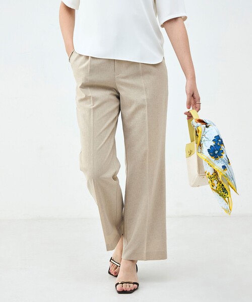 NOLLEY’S Sophi(ノーリーズソフィ)の「《セットアップ対応》ウォッシャブルブリーザブルシャンブレーセミワイドパンツ(その他パンツ・レディース・ネイビー/ベージュ/ライトグレー・34/36/38)」の4枚目の写真