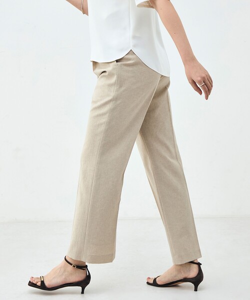 NOLLEY’S Sophi(ノーリーズソフィ)の「《セットアップ対応》ウォッシャブルブリーザブルシャンブレーセミワイドパンツ(その他パンツ・レディース・ネイビー/ベージュ/ライトグレー・34/36/38)」の6枚目の写真