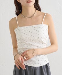 mystic | パット付きサイドギャザードットキャミソール(キャミソール)