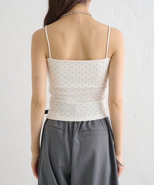 mystic(ミスティック)の「パット付きサイドギャザードットキャミソール(キャミソール・レディース・チャコールグレー/グレー/オフホワイト・FREE)」の12枚目の写真