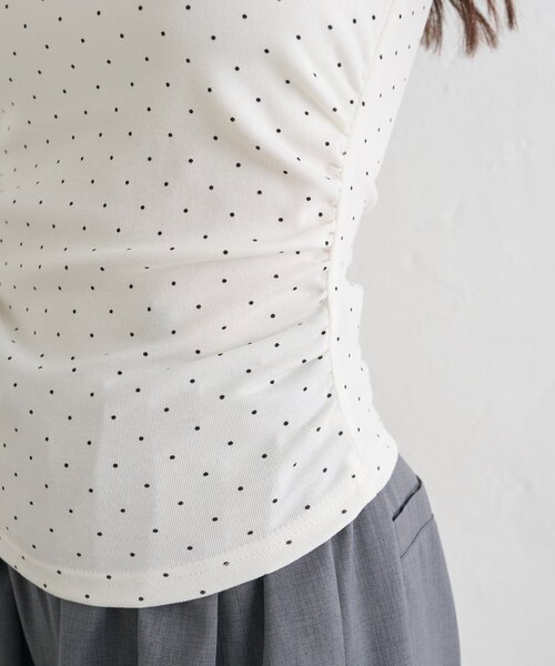 mystic(ミスティック)の「パット付きサイドギャザードットキャミソール(キャミソール・レディース・チャコールグレー/グレー/オフホワイト・FREE)」の15枚目の写真