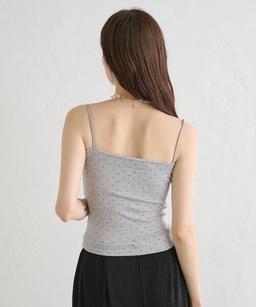 mystic(ミスティック)の「パット付きサイドギャザードットキャミソール(キャミソール・レディース・チャコールグレー/グレー/オフホワイト・FREE)」の22枚目の写真