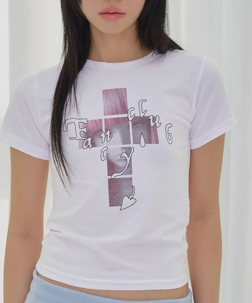 Ada.(エイダ)の「◇FANCYCLUB◇ブランド直輸入正規品/クロス キラ Tシャツ CROSS KIRA TEE(Tシャツ/カットソー・レディース・ホワイト/ブラック・FREE)」の5枚目の写真