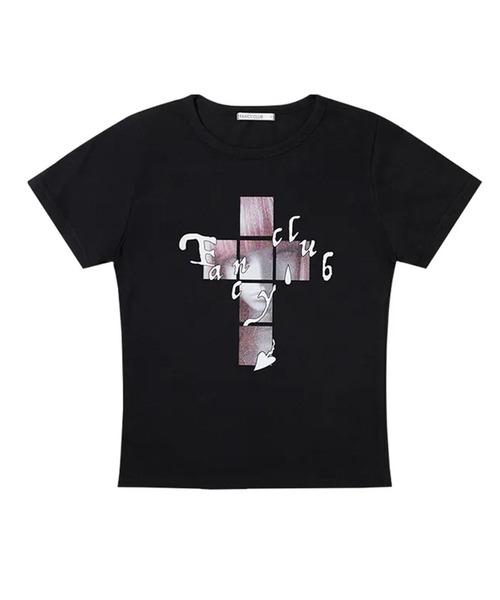 Ada.(エイダ)の「◇FANCYCLUB◇ブランド直輸入正規品/クロス キラ Tシャツ CROSS KIRA TEE(Tシャツ/カットソー・レディース・ホワイト/ブラック・FREE)」の15枚目の写真