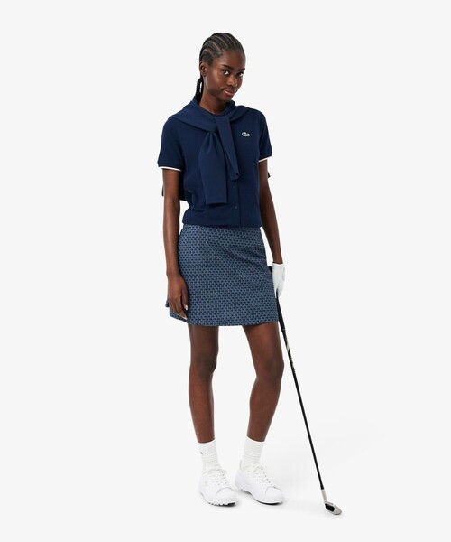 LACOSTE(ラコステ)の「UVカット サーモレギュレーション鹿の子地ゴルフシャツ(ポロシャツ・レディース・ホワイト/アクア/ネイビー・36/38/34)」の15枚目の写真