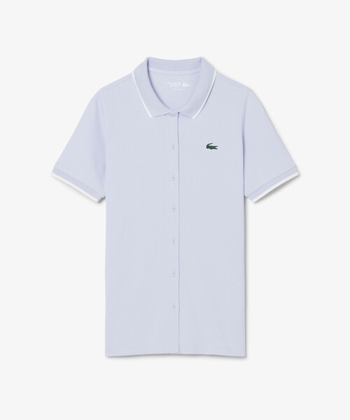 LACOSTE(ラコステ)の「UVカット サーモレギュレーション鹿の子地ゴルフシャツ(ポロシャツ・レディース・ホワイト/アクア/ネイビー・36/38/34)」の18枚目の写真