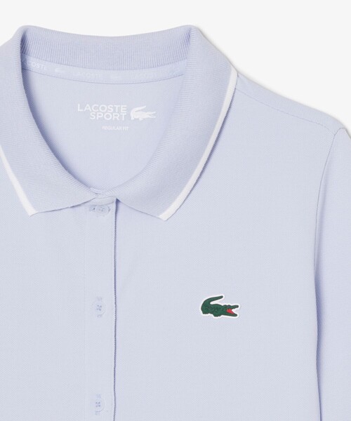 LACOSTE(ラコステ)の「UVカット サーモレギュレーション鹿の子地ゴルフシャツ(ポロシャツ・レディース・ホワイト/アクア/ネイビー・36/38/34)」の19枚目の写真