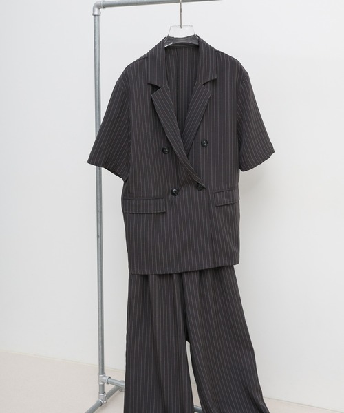 select MOCA(セレクトモカ)の「ピンストライプイージーパンツ【セットアップ対応可】(その他パンツ・レディース・ベージュ/チャコールグレー・FREE)」の22枚目の写真