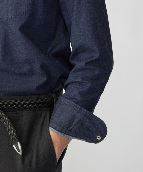 SHIPS（シップス）の「SHIPS:〈FUNCTION〉ウォッシュド デニム ウエスタン シャツ（シャツ/ブラウス・メンズ・ダークブルー・SMALL/MEDIUM/LARGE/X-LARGE）」の6枚目の写真