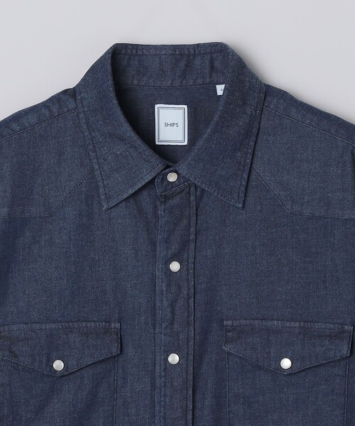 SHIPS（シップス）の「SHIPS:〈FUNCTION〉ウォッシュド デニム ウエスタン シャツ（シャツ/ブラウス・メンズ・ダークブルー・SMALL/MEDIUM/LARGE/X-LARGE）」の14枚目の写真