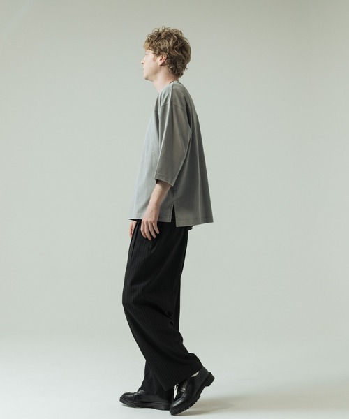 SLICK(スリック)の「【SLICK/スリック】Pigment Dye Football T-Shirt/ピグメントダイ フットボールTシャツ(Tシャツ/カットソー・メンズ・ライトグレー/ブラック・3/2/1)」の22枚目の写真