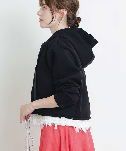 PICCIN（ピッチン）の「ショートレングスパーカー（パーカー・レディース・ブラック/オフホワイト・M）」の12枚目の写真