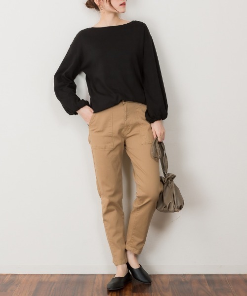 RCD(アールシーディー)の「ロングパフスリーブカットソー フレアー袖 ロンt(Tシャツ/カットソー・レディース・ブラック/チャコールグレー/オフホワイト・LL~3L/M-L)」の21枚目の写真