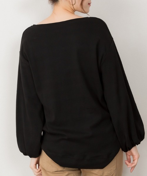 RCD(アールシーディー)の「ロングパフスリーブカットソー フレアー袖 ロンt(Tシャツ/カットソー・レディース・ブラック/チャコールグレー/オフホワイト・LL~3L/M-L)」の14枚目の写真