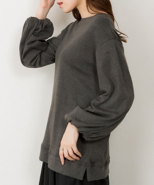 RCD(アールシーディー)の「ロングパフスリーブカットソー フレアー袖 ロンt(Tシャツ/カットソー・レディース・ブラック/チャコールグレー/オフホワイト・LL~3L/M-L)」の16枚目の写真
