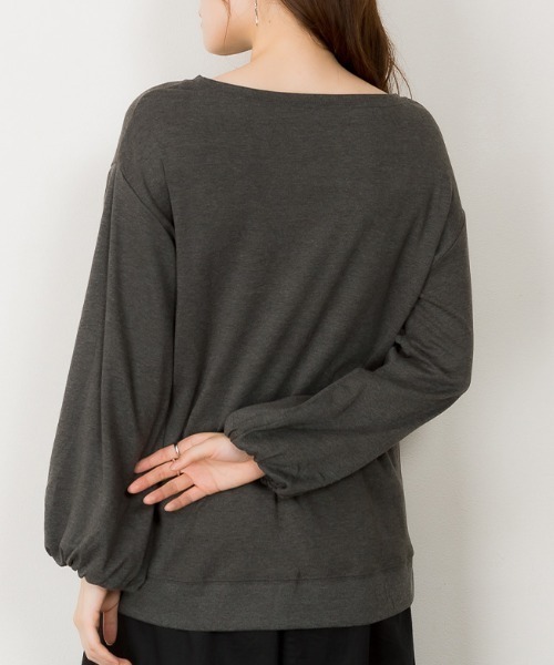 RCD(アールシーディー)の「ロングパフスリーブカットソー フレアー袖 ロンt(Tシャツ/カットソー・レディース・ブラック/チャコールグレー/オフホワイト・LL~3L/M-L)」の17枚目の写真