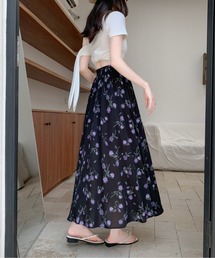 adidas original フラワープリント フレアロングスカート　S 花柄 フラワープリント フレア」に該当するスカートファッション通販