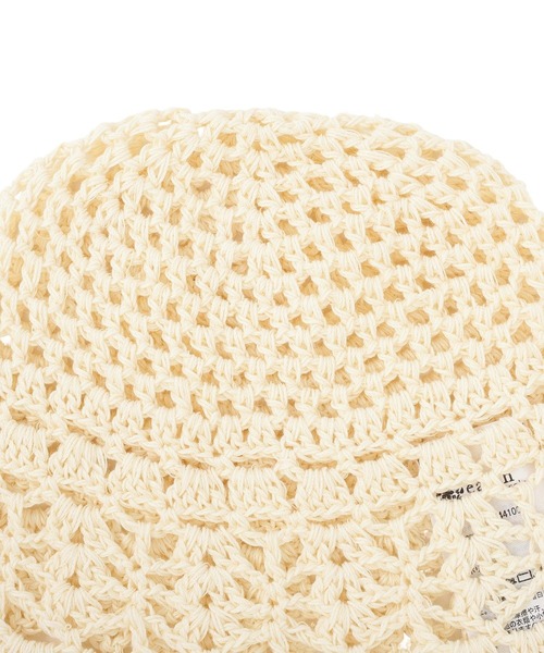 earth music&ecology（アースミュージックアンドエコロジー）の「クロッシェハット（ハット・レディース・ブラック/アイボリー・FREE）」の6枚目の写真