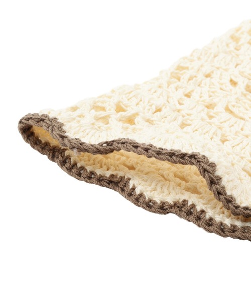 earth music&ecology（アースミュージックアンドエコロジー）の「クロッシェハット（ハット・レディース・ブラック/アイボリー・FREE）」の7枚目の写真