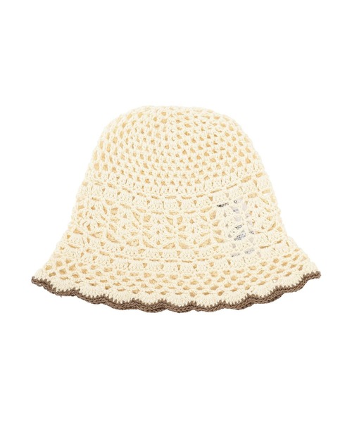 earth music&ecology（アースミュージックアンドエコロジー）の「クロッシェハット（ハット・レディース・ブラック/アイボリー・FREE）」の9枚目の写真