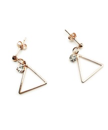 CARROLL キャロル クリアストーントライアングルドロップデザインピアス