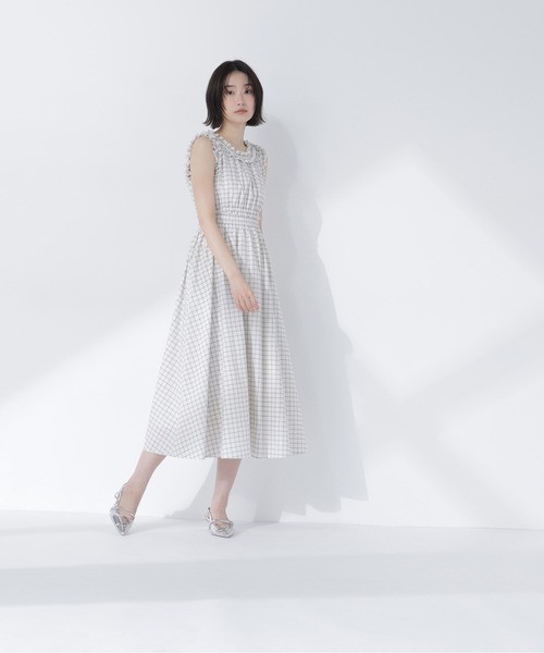 NATURAL BEAUTY BASIC（ナチュラルビューティーベーシック）の「チェックシャーリングワンピース（ワンピース・レディース・ホワイト系その他/ブラック系その他2・P/S/MEDIUM/SMALL）」の9枚目の写真