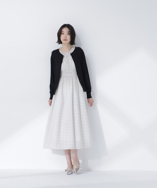 NATURAL BEAUTY BASIC（ナチュラルビューティーベーシック）の「チェックシャーリングワンピース（ワンピース・レディース・ホワイト系その他/ブラック系その他2・P/S/MEDIUM/SMALL）」の10枚目の写真