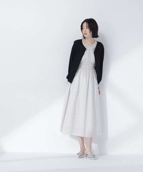 NATURAL BEAUTY BASIC（ナチュラルビューティーベーシック）の「チェックシャーリングワンピース（ワンピース・レディース・ホワイト系その他/ブラック系その他2・P/S/MEDIUM/SMALL）」の11枚目の写真