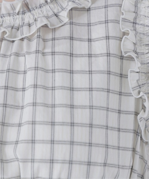 NATURAL BEAUTY BASIC（ナチュラルビューティーベーシック）の「チェックシャーリングワンピース（ワンピース・レディース・ホワイト系その他/ブラック系その他2・P/S/MEDIUM/SMALL）」の13枚目の写真