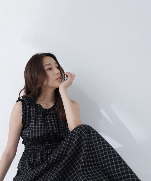 NATURAL BEAUTY BASIC（ナチュラルビューティーベーシック）の「チェックシャーリングワンピース（ワンピース・レディース・ホワイト系その他/ブラック系その他2・P/S/MEDIUM/SMALL）」の14枚目の写真