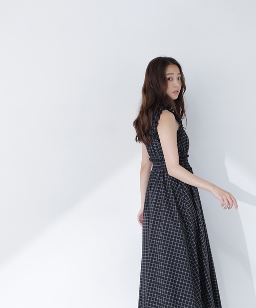 NATURAL BEAUTY BASIC（ナチュラルビューティーベーシック）の「チェックシャーリングワンピース（ワンピース・レディース・ホワイト系その他/ブラック系その他2・P/S/MEDIUM/SMALL）」の15枚目の写真