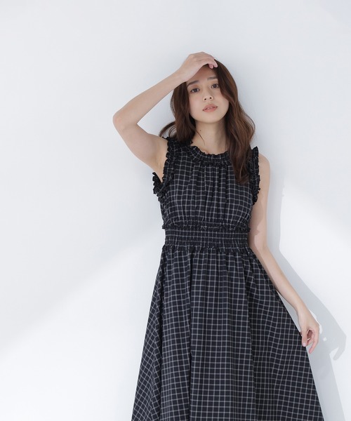 NATURAL BEAUTY BASIC（ナチュラルビューティーベーシック）の「チェックシャーリングワンピース（ワンピース・レディース・ホワイト系その他/ブラック系その他2・P/S/MEDIUM/SMALL）」の18枚目の写真