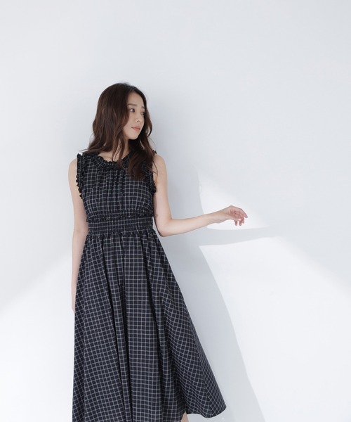 NATURAL BEAUTY BASIC（ナチュラルビューティーベーシック）の「チェックシャーリングワンピース（ワンピース・レディース・ホワイト系その他/ブラック系その他2・P/S/MEDIUM/SMALL）」の20枚目の写真
