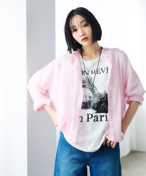 CROSS FUNCTION（クロスファンクション）の「《UV・接触冷感》エブ楽 エブ楽 ParisフォトプリントTシャツ【CROSS FUNCTION/クロスファンクション】（Tシャツ/カットソー・レディース・ホワイト/チャコールグレー・M/LL/L）」の20枚目の写真