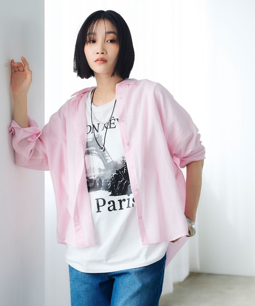 CROSS FUNCTION（クロスファンクション）の「《UV・接触冷感》エブ楽 エブ楽 ParisフォトプリントTシャツ【CROSS FUNCTION/クロスファンクション】（Tシャツ/カットソー・レディース・ホワイト/チャコールグレー・M/LL/L）」の21枚目の写真