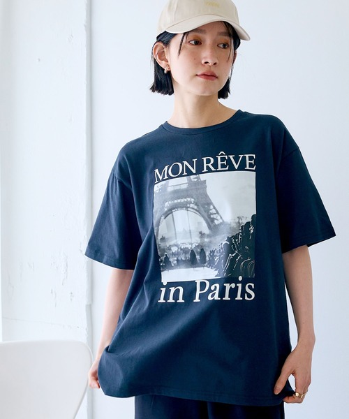 CROSS FUNCTION(クロスファンクション)の「《UV・接触冷感》エブ楽 ParisフォトプリントTシャツ【CROSS FUNCTION/クロスファンクション】(Tシャツ/カットソー・レディース・ホワイト/チャコールグレー・M/LL/L)」の22枚目の写真
