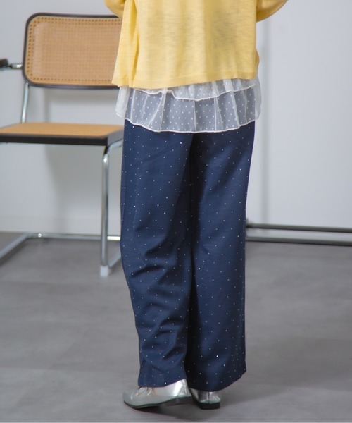 HALEY PESCA(ヘーリーペスカ)の「HALEY PESCA/キラキラビジューパンツ(その他パンツ・レディース・ネイビー/ベージュ/ホワイト・FREE)」の9枚目の写真