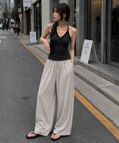 HALEY PESCA(ヘーリーペスカ)の「HALEY PESCA/キラキラビジューパンツ(その他パンツ・レディース・ネイビー/ベージュ/ホワイト・FREE)」の13枚目の写真