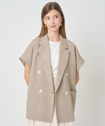 ANAYI（アナイ）の「カラミリネンライクフレンチスリーブ ジャケット〈セットアップ対応商品〉（その他アウター）」