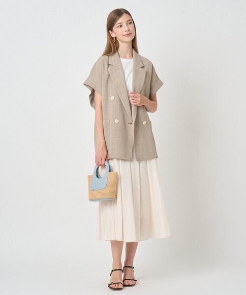 ANAYI（アナイ）の「カラミリネンライクフレンチスリーブ ジャケット〈セットアップ対応商品〉（その他アウター・レディース・ホワイト/ベージュ/ネイビー・38/36/34）」の11枚目の写真