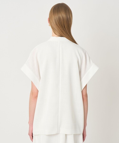 ANAYI(アナイ)の「カラミリネンライクフレンチスリーブ ジャケット〈セットアップ対応商品〉(その他アウター・レディース・ホワイト/ベージュ/ネイビー・38/36/34)」の13枚目の写真