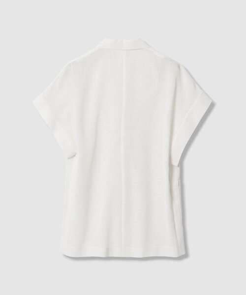 ANAYI(アナイ)の「カラミリネンライクフレンチスリーブ ジャケット〈セットアップ対応商品〉(その他アウター・レディース・ホワイト/ベージュ/ネイビー・38/36/34)」の7枚目の写真
