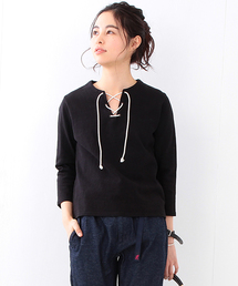 BEAMS BOY | BEAMS BOY / 天竺レースアップ 7分袖☆(Tシャツ/カットソー)
